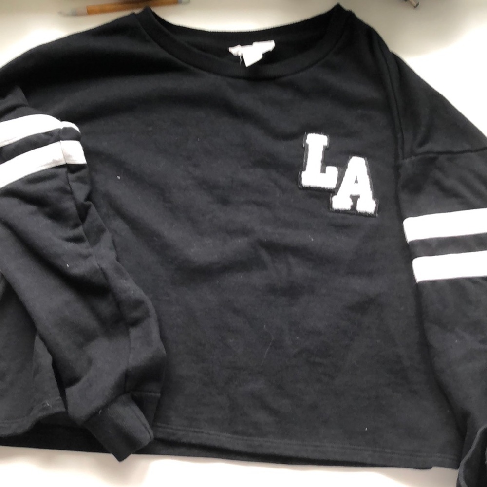 cropped LA crew neck